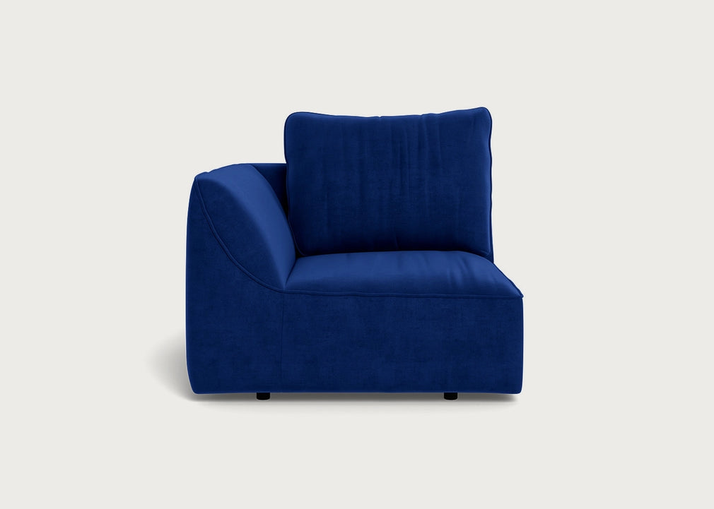 Morven Left Hand Facing Single Unit Smart Luxe Velvet Azure