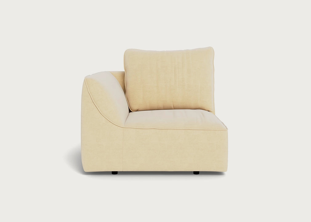 Morven Left Hand Facing Single Unit Smart Luxe Velvet Biscuit