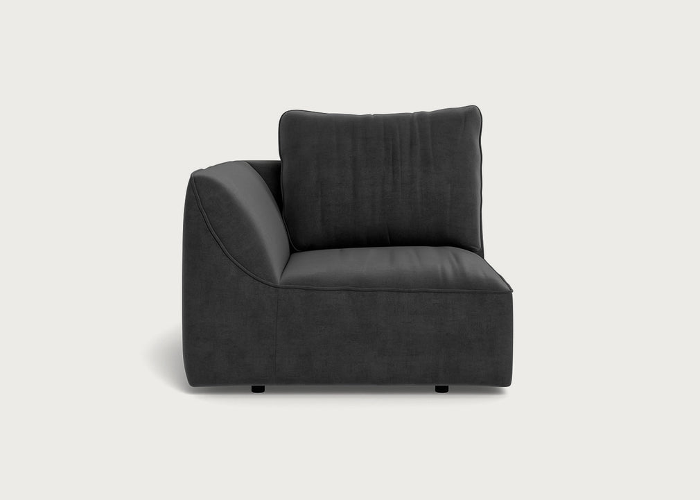 Morven Left Hand Facing Single Unit Smart Luxe Velvet Nickel