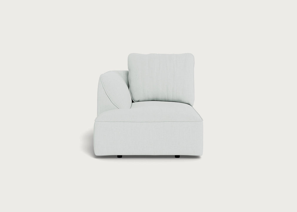 Morven Left Hand Facing Chaise Unit Broad Weave Tin