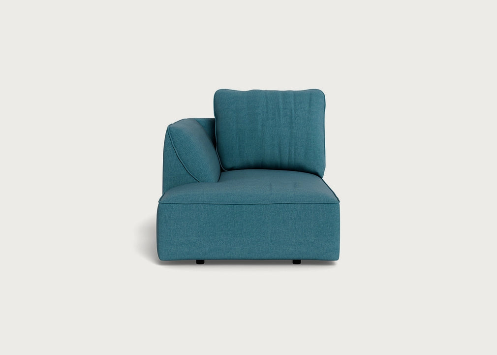 Morven Left Hand Facing Chaise Unit Brushed Cotton Cadet