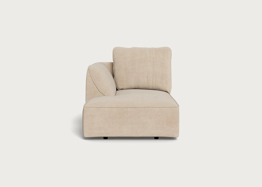 Morven Left Hand Facing Chaise Unit Brushed Cotton Oat