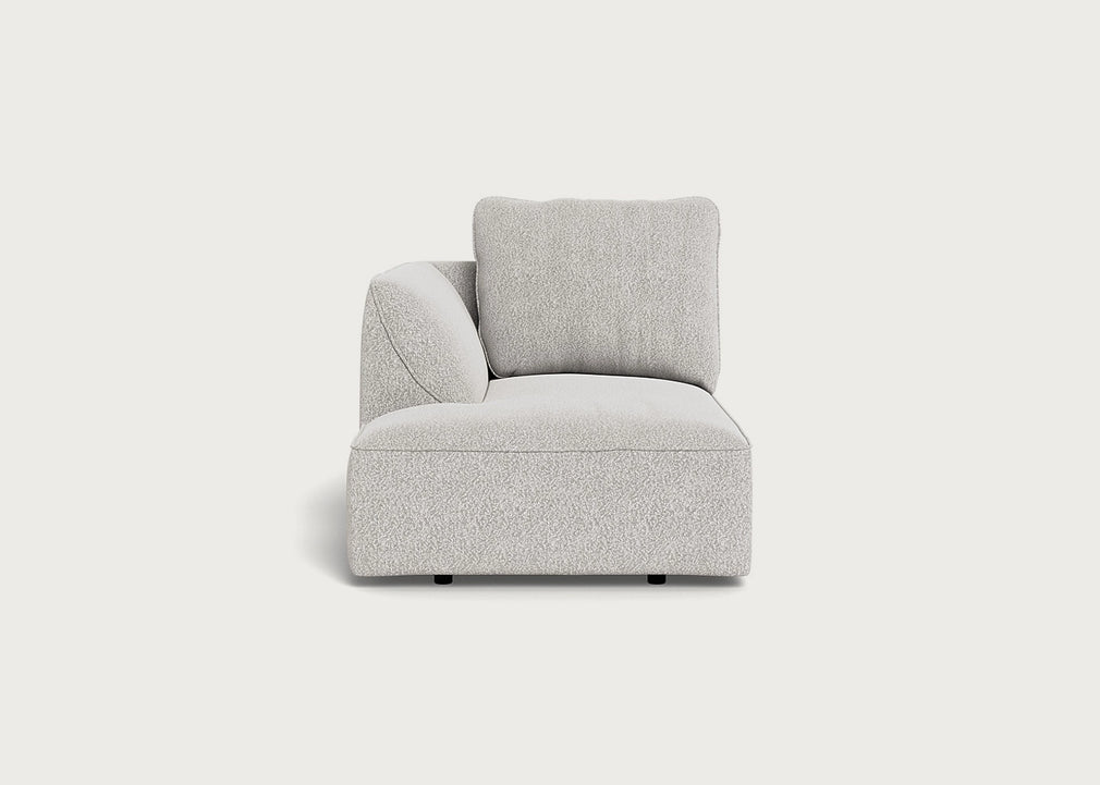 Morven Left Hand Facing Chaise Unit Chunky Boucle Ecru