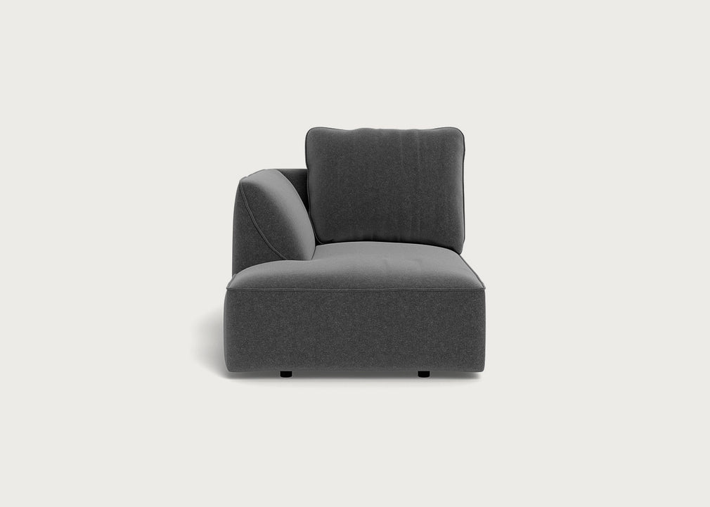 Morven Left Hand Facing Chaise Unit Melton Wool Granite