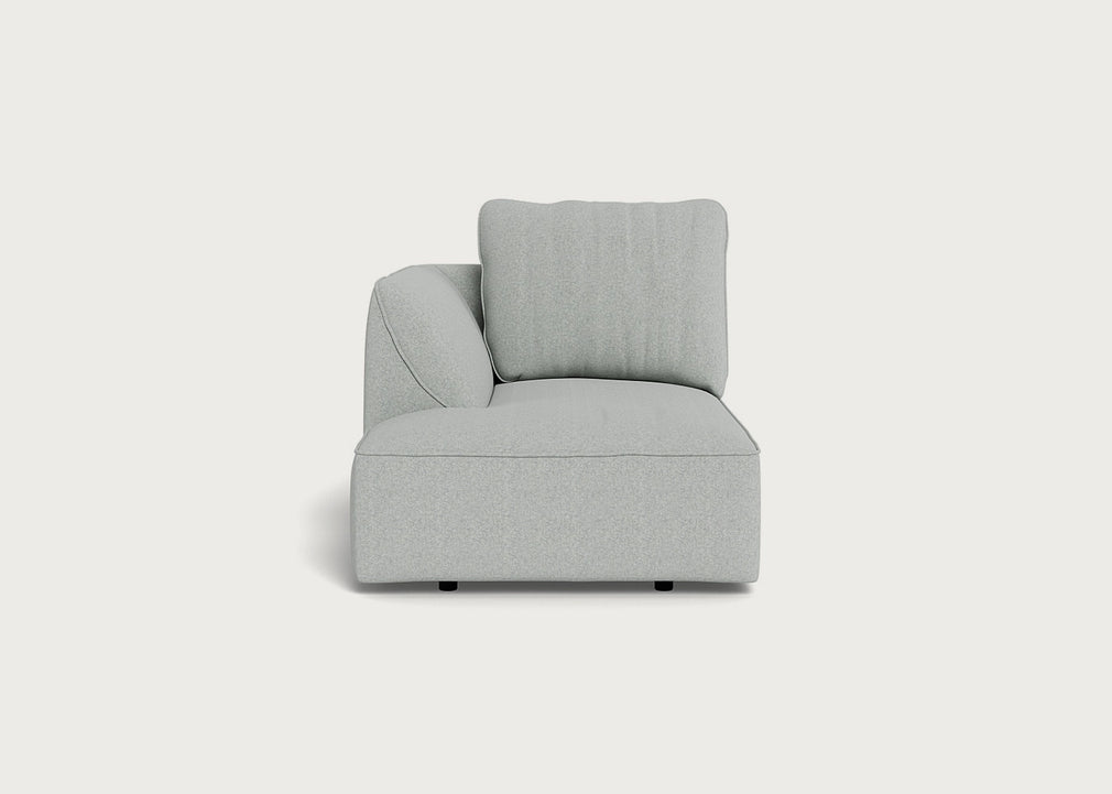 Morven Left Hand Facing Chaise Unit Melton Wool Limestone