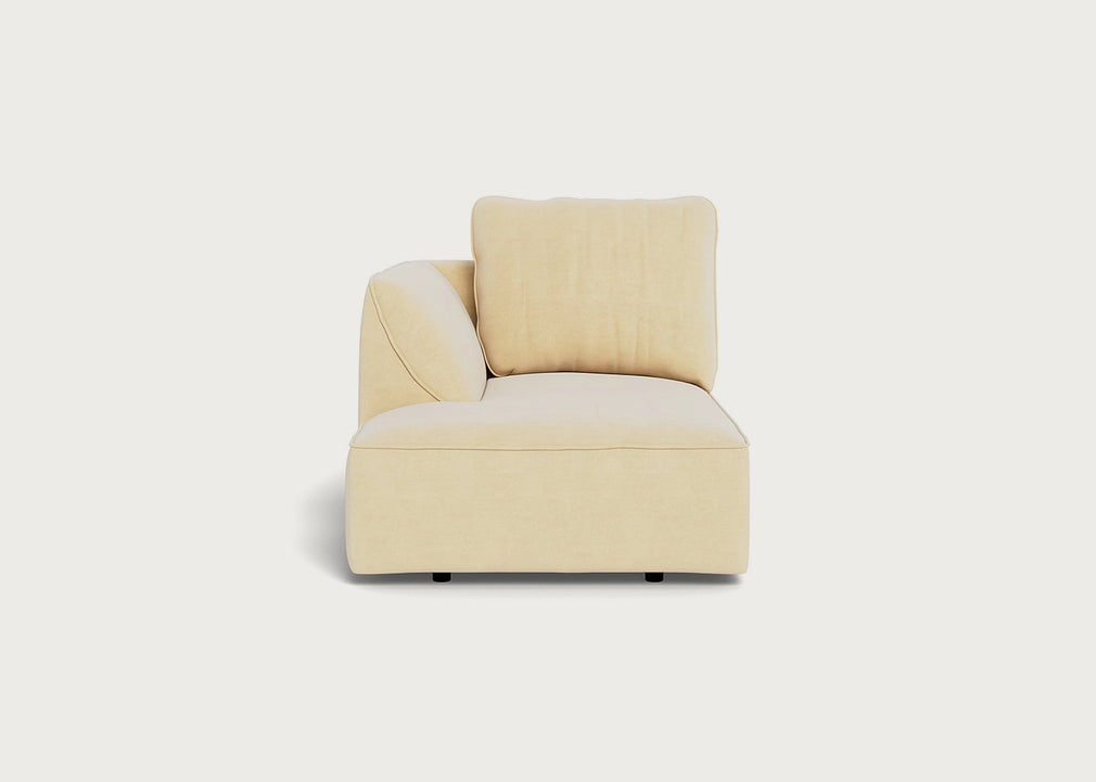 Morven Left Hand Facing Chaise Unit Smart Luxe Velvet Biscuit