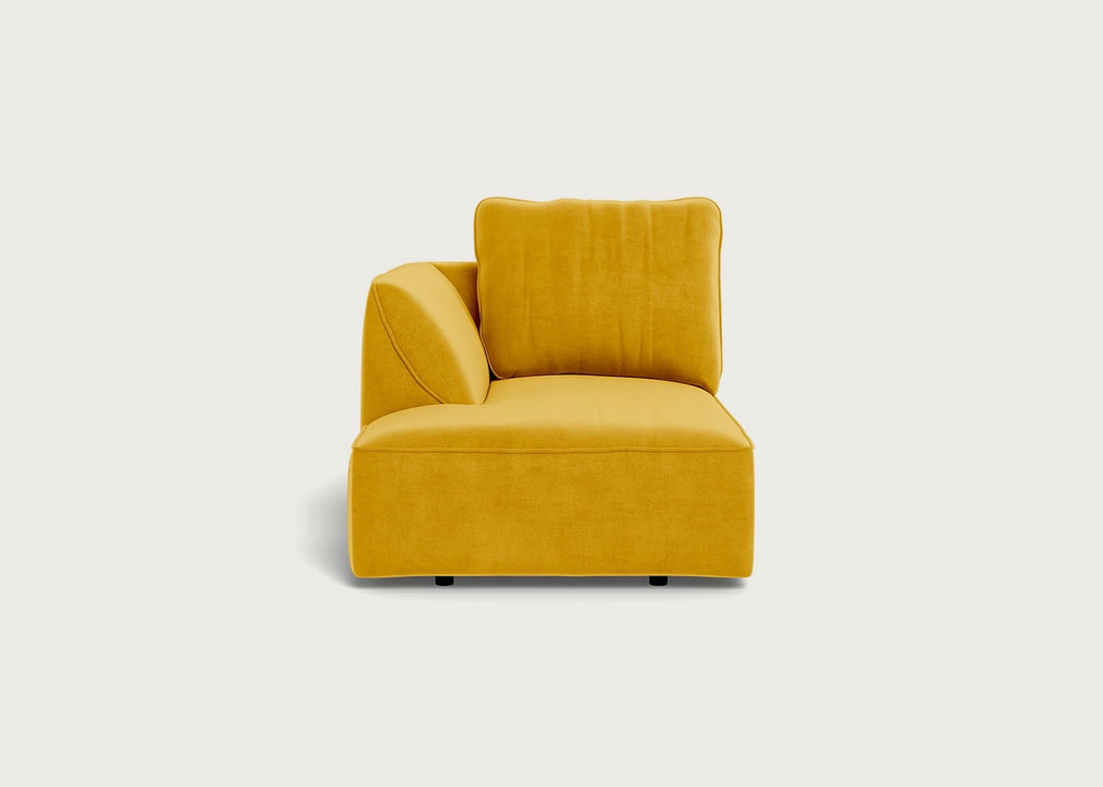 Morven Left Hand Facing Chaise Unit Smart Luxe Velvet Canary