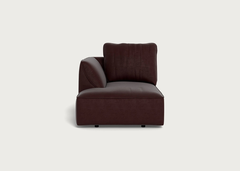 Morven Left Hand Facing Chaise Unit Smart Luxe Velvet Acorn