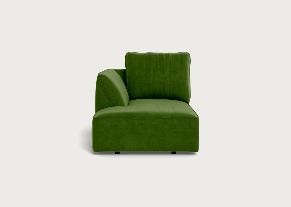 Morven Left Hand Facing Chaise Unit Smart Luxe Velvet Grass