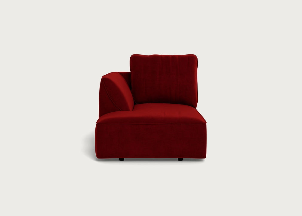 Morven Left Hand Facing Chaise Unit Smart Luxe Velvet Mulberry