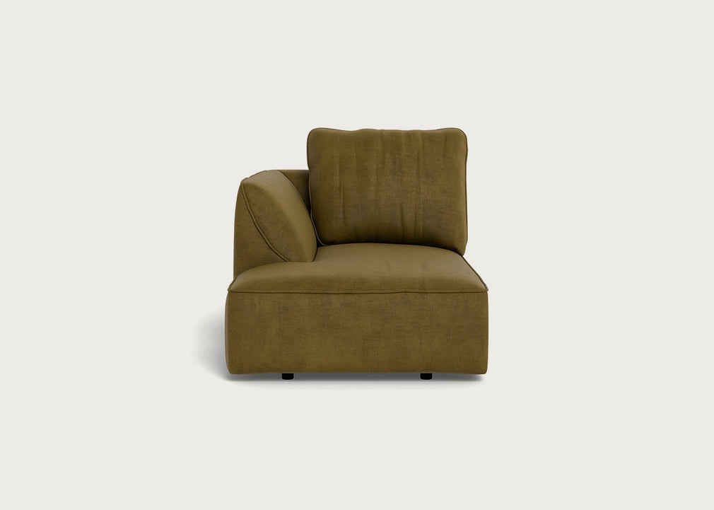 Morven Left Hand Facing Chaise Unit Smart Luxe Velvet Peridot
