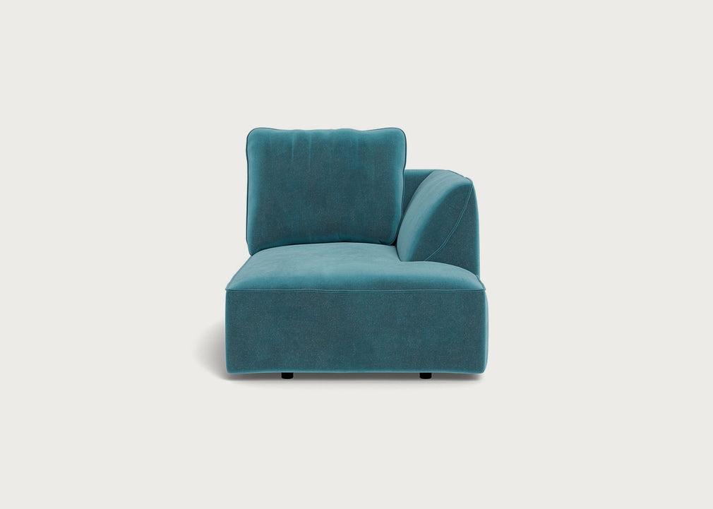 Morven Right Hand Facing Chaise Unit Smart Luxe Velvet Airforce Blue