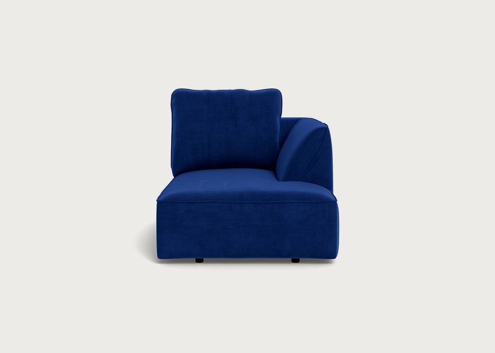 Morven Right Hand Facing Chaise Unit Smart Luxe Velvet Azure