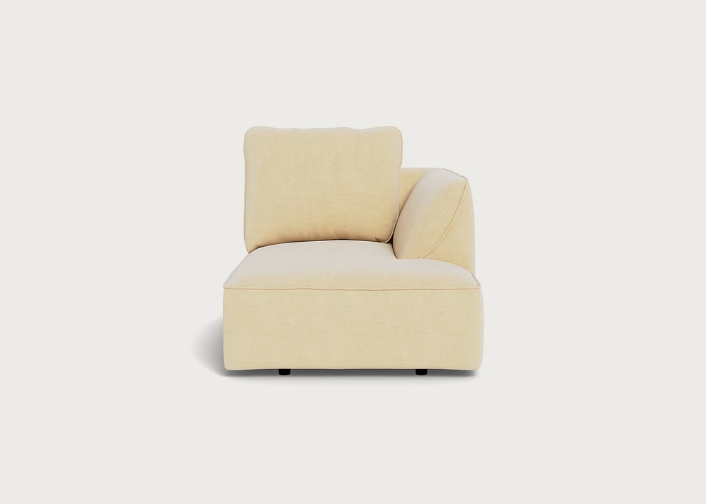 Morven Right Hand Facing Chaise Unit Smart Luxe Velvet Biscuit