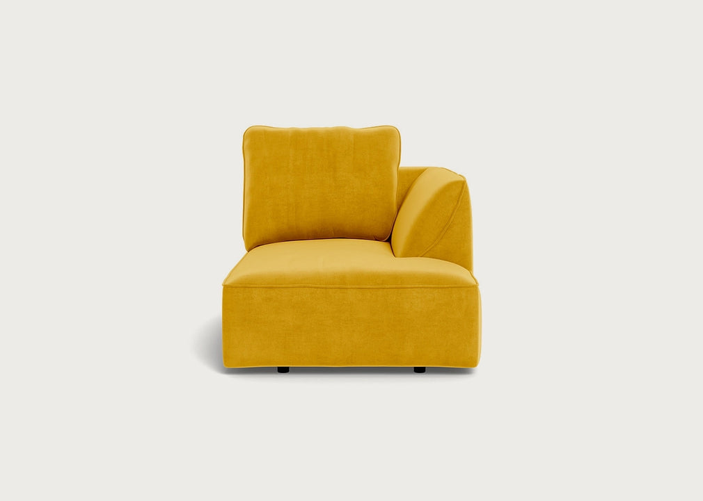 Morven Right Hand Facing Chaise Unit Smart Luxe Velvet Canary
