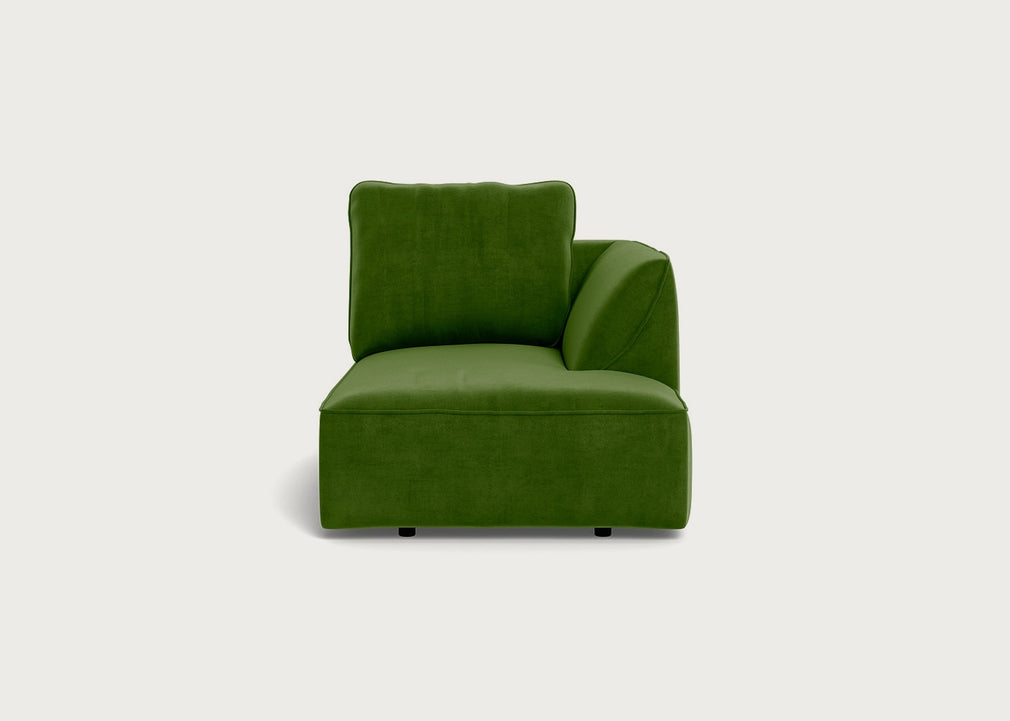 Morven Right Hand Facing Chaise Unit Smart Luxe Velvet Grass