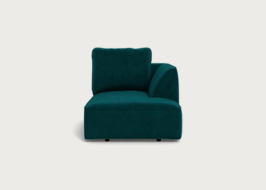 Morven Right Hand Facing Chaise Unit Smart Luxe Velvet Ocean Green