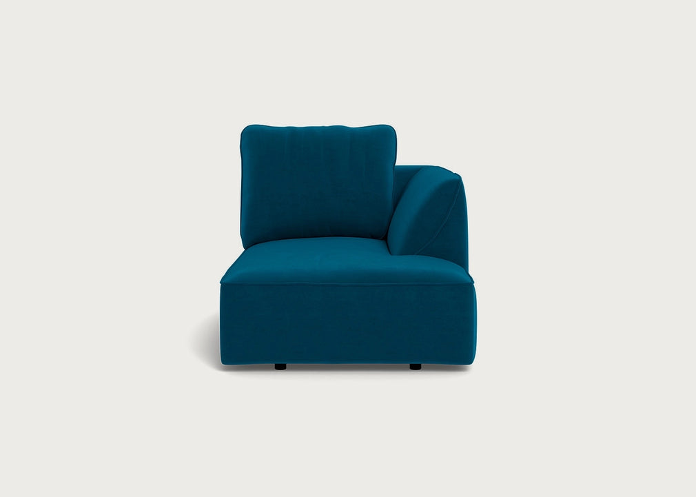 Morven Right Hand Facing Chaise Unit Cotton Velvet Teal