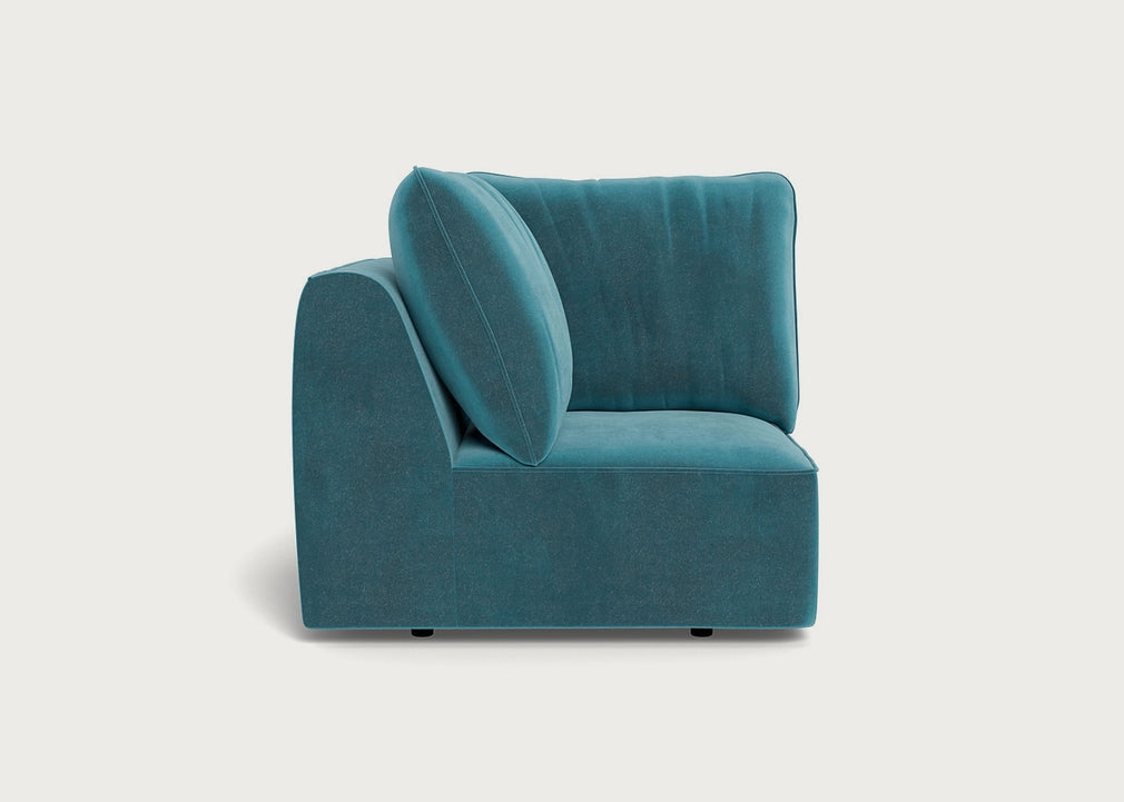 Morven Corner Unit Smart Luxe Velvet Airforce Blue