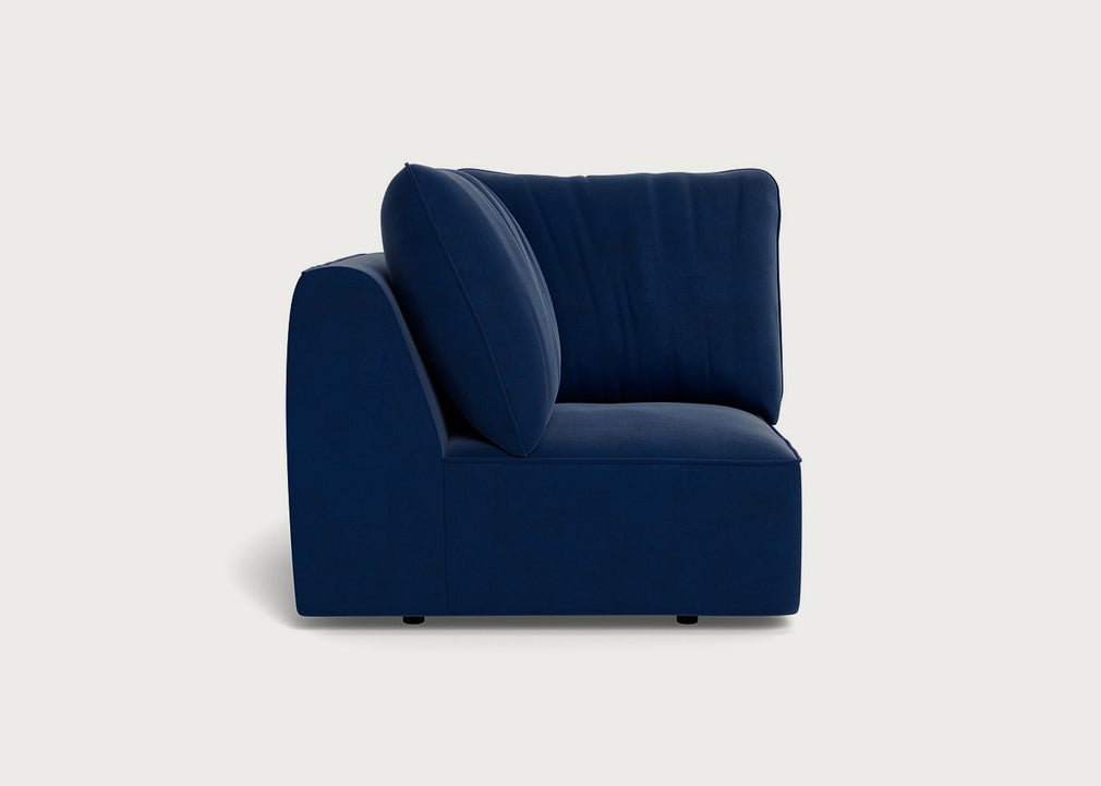Morven Corner Unit Cotton Velvet Midnight