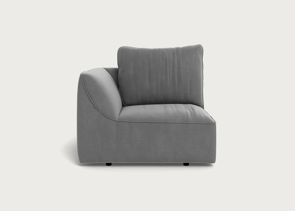 Morven Left Hand Facing Single Unit Smart Velvet Mercury