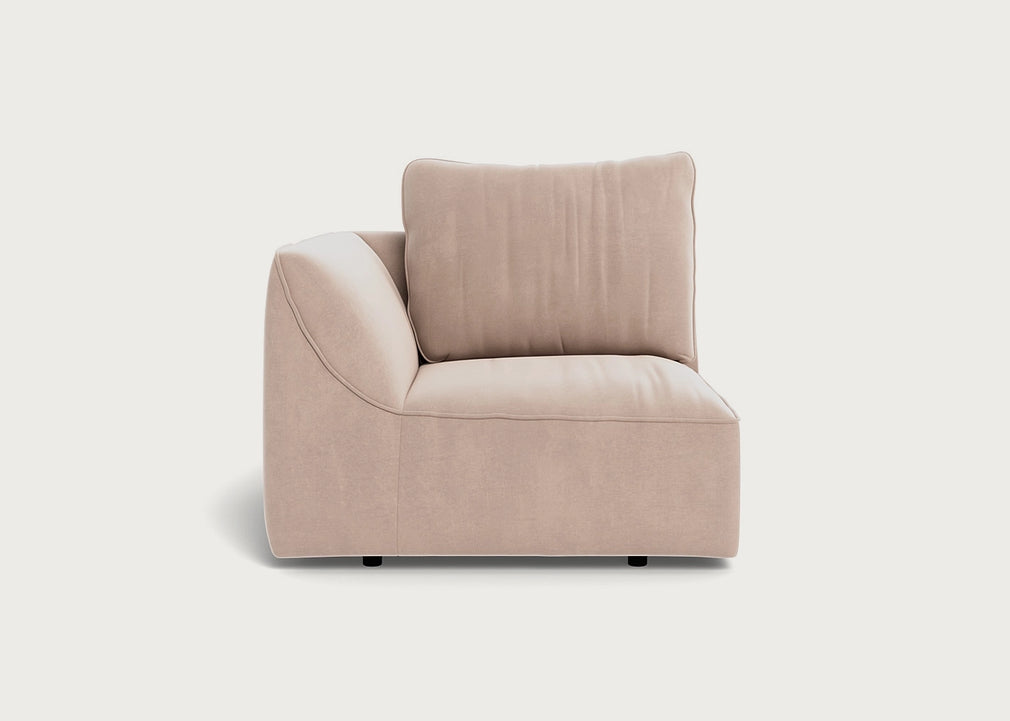 Morven Left Hand Facing Single Unit Smart Velvet Pebble