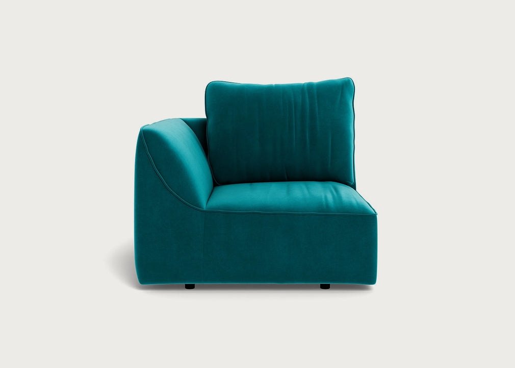 Morven Left Hand Facing Single Unit Smart Velvet Petrol