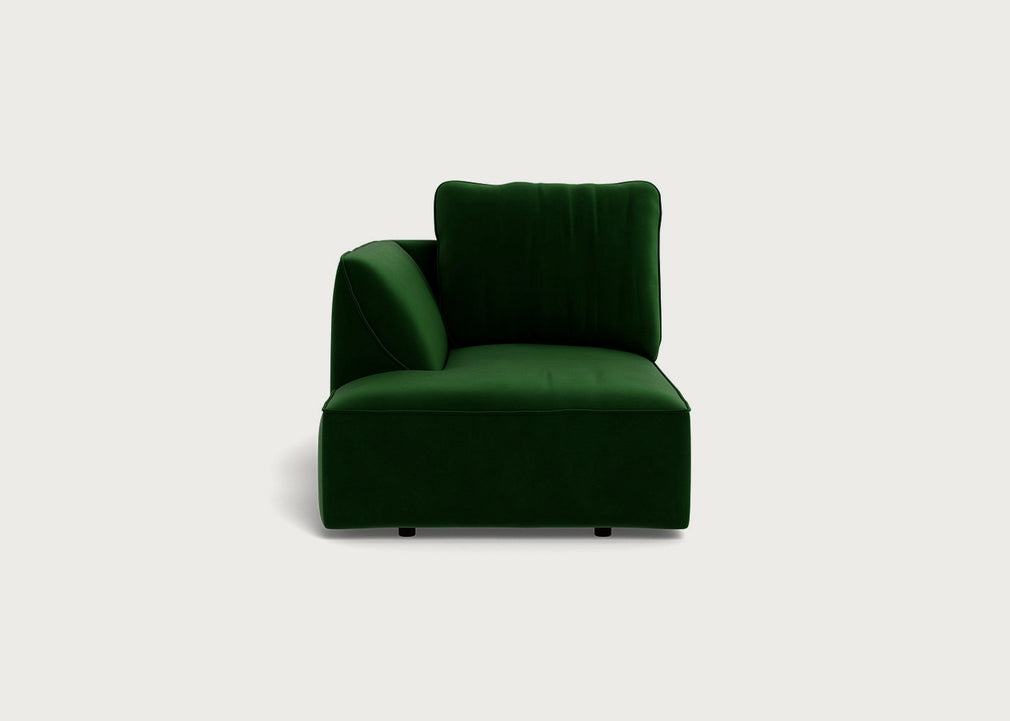 Morven Left Hand Facing Chaise Unit Smart Velvet Forest