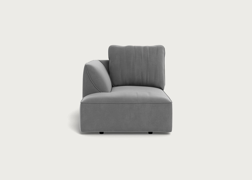 Morven Left Hand Facing Chaise Unit Smart Velvet Mercury