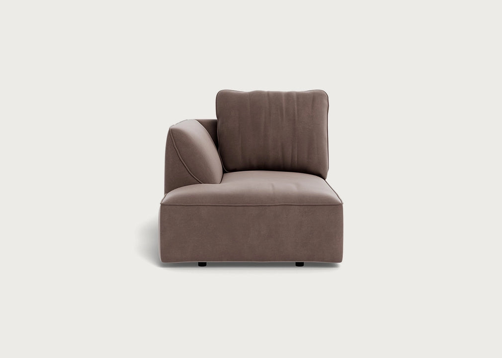 Morven Left Hand Facing Chaise Unit Smart Velvet Mouse