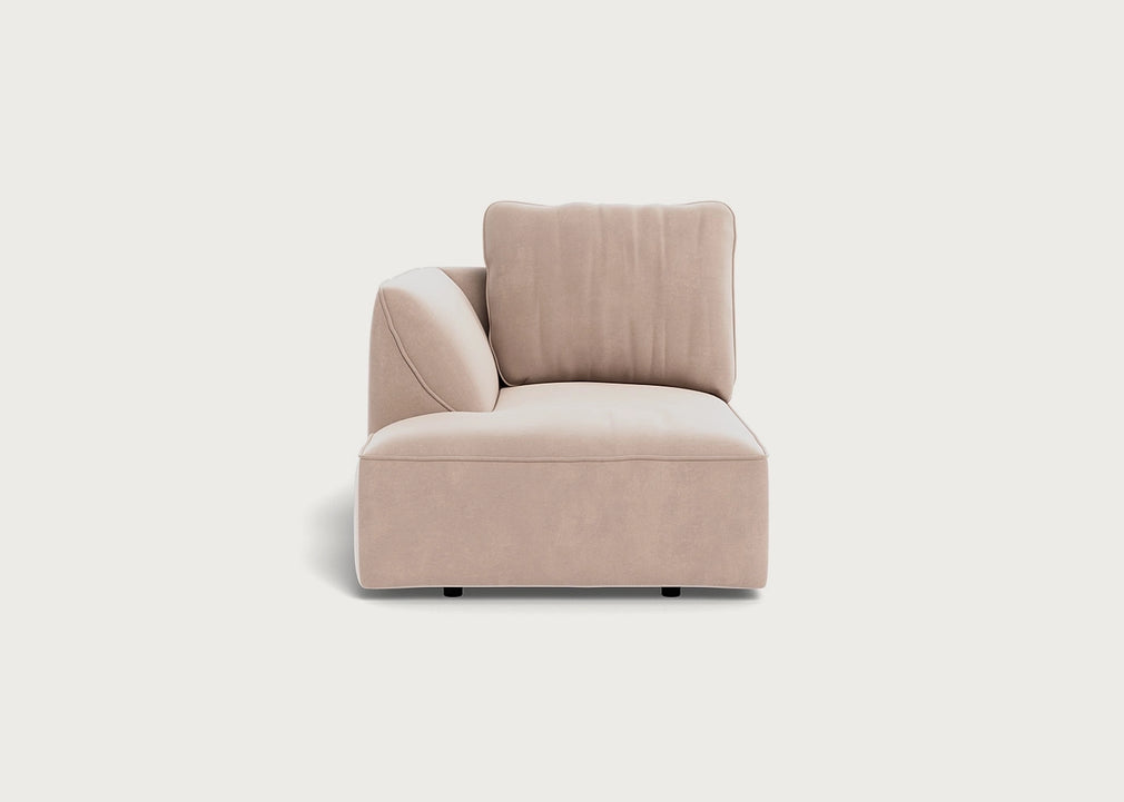 Morven Left Hand Facing Chaise Unit Smart Velvet Pebble