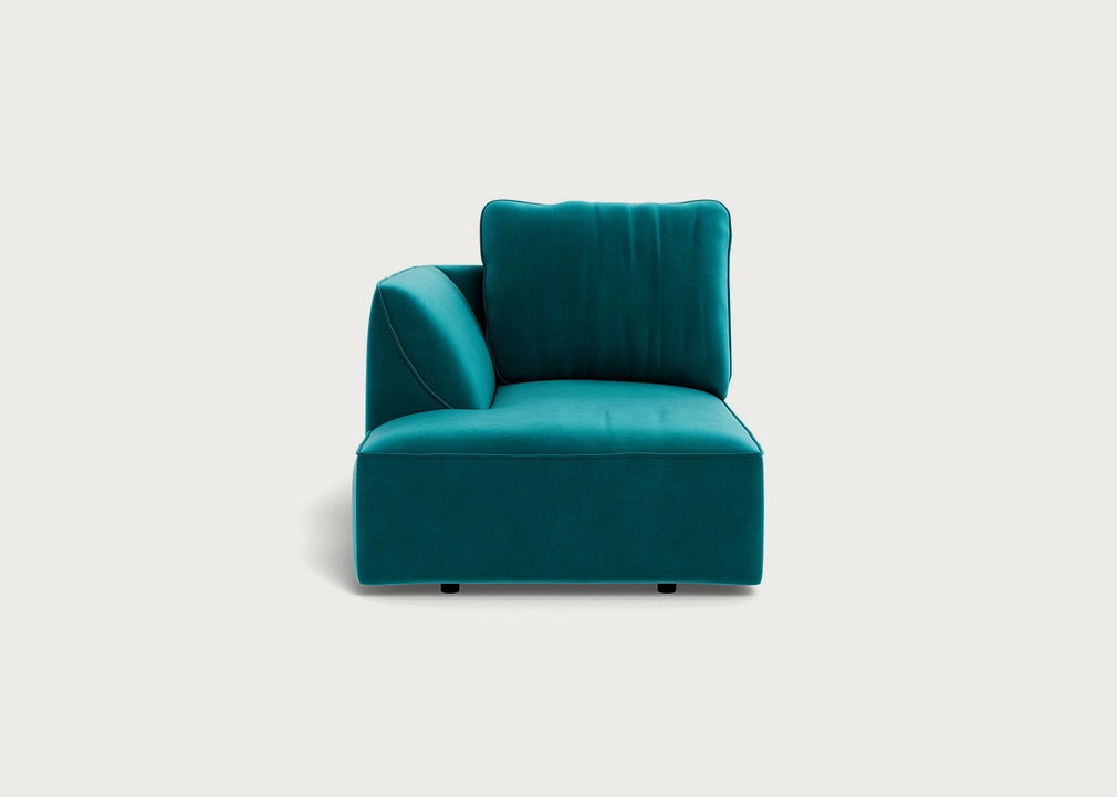 Morven Left Hand Facing Chaise Unit Smart Velvet Petrol