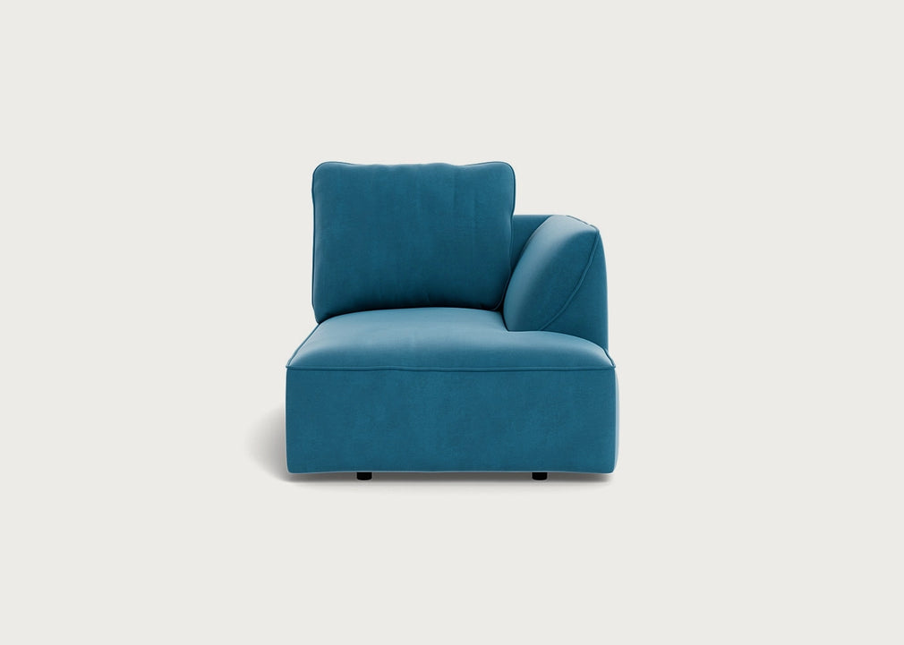 Morven Right Hand Facing Chaise Unit Smart Velvet Ocean Blue