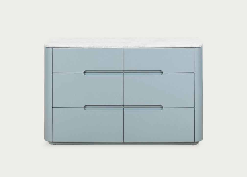 Florian 6 Drawer Wide Chest in Blue