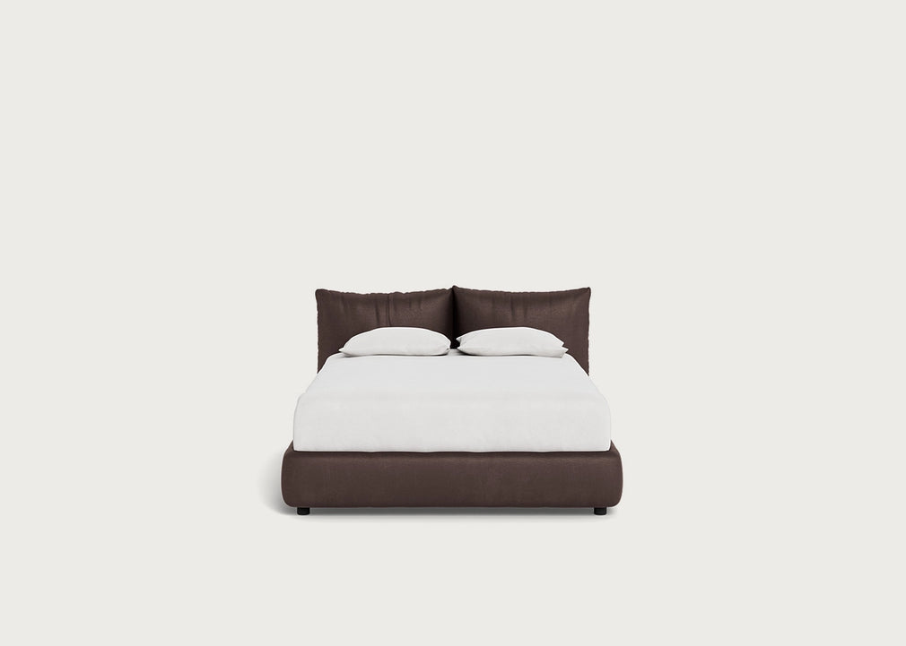 Pillow Storage Bed Double / No Storage / Luxury Leather Coco
