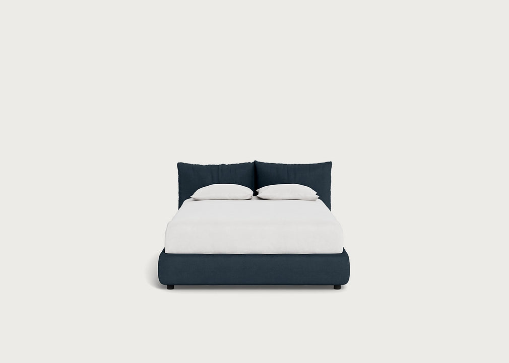 Pillow Storage Bed Double / No Storage / Siena Cotton Deep Sea
