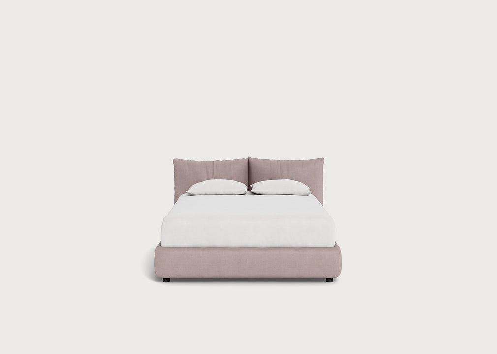 Pillow Storage Bed Double / No Storage / Siena Cotton Dusky Pink