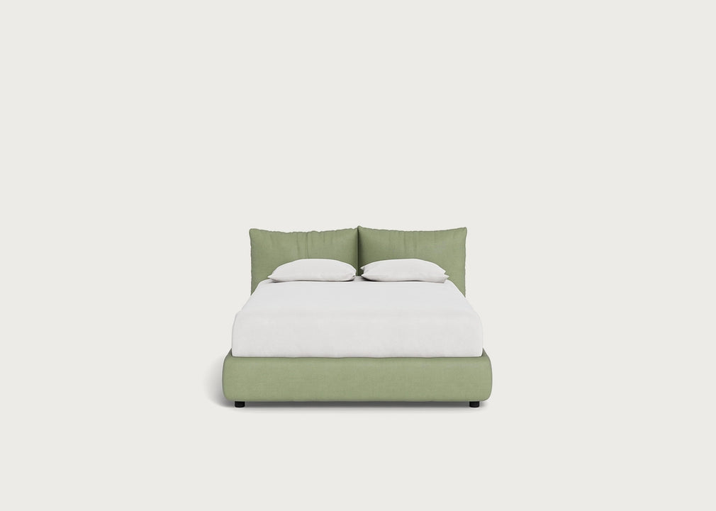 Pillow Storage Bed Double / No Storage / Siena Cotton Pistachio