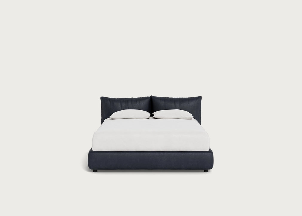 Pillow Storage Bed King / No Storage / Luxury Leather Anthracite
