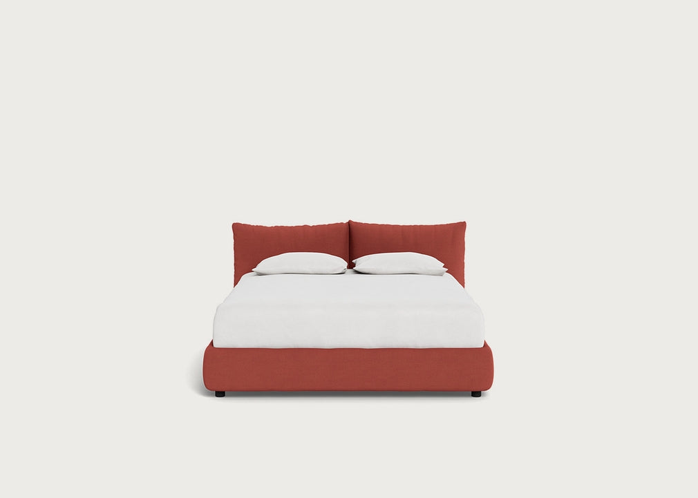 Pillow Storage Bed King / No Storage / Tundra Texture Rust