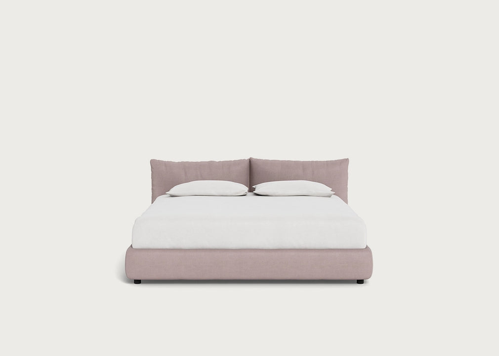 Pillow Storage Bed Super King / No Storage / Siena Cotton Dusky Pink