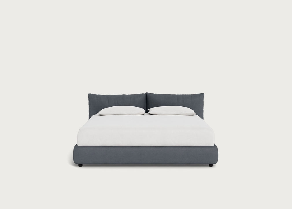 Pillow Storage Bed Super King / No Storage / Siena Cotton Shale Grey
