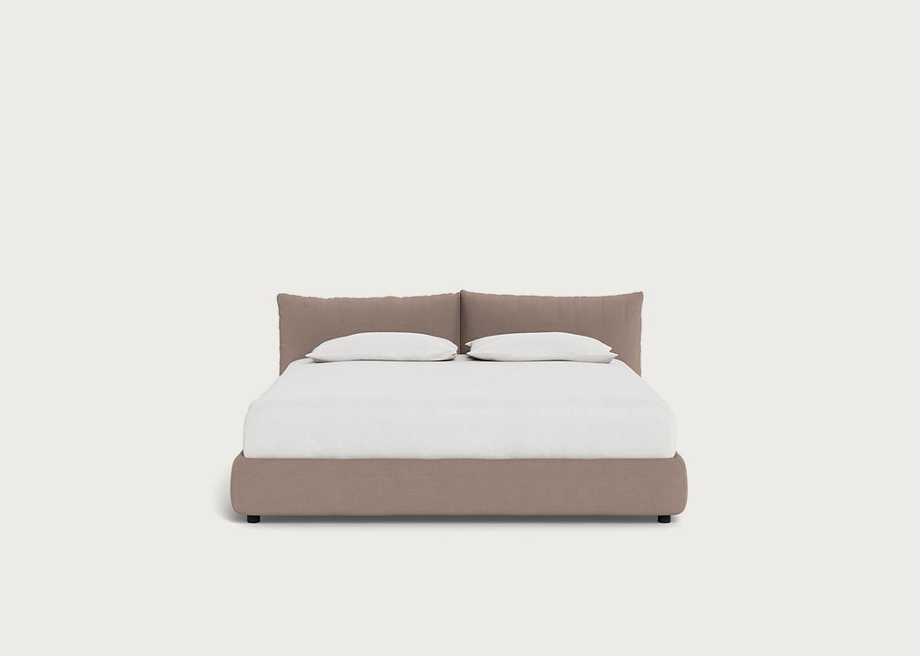 Pillow Storage Bed Super King / No Storage / Tundra Texture Latte
