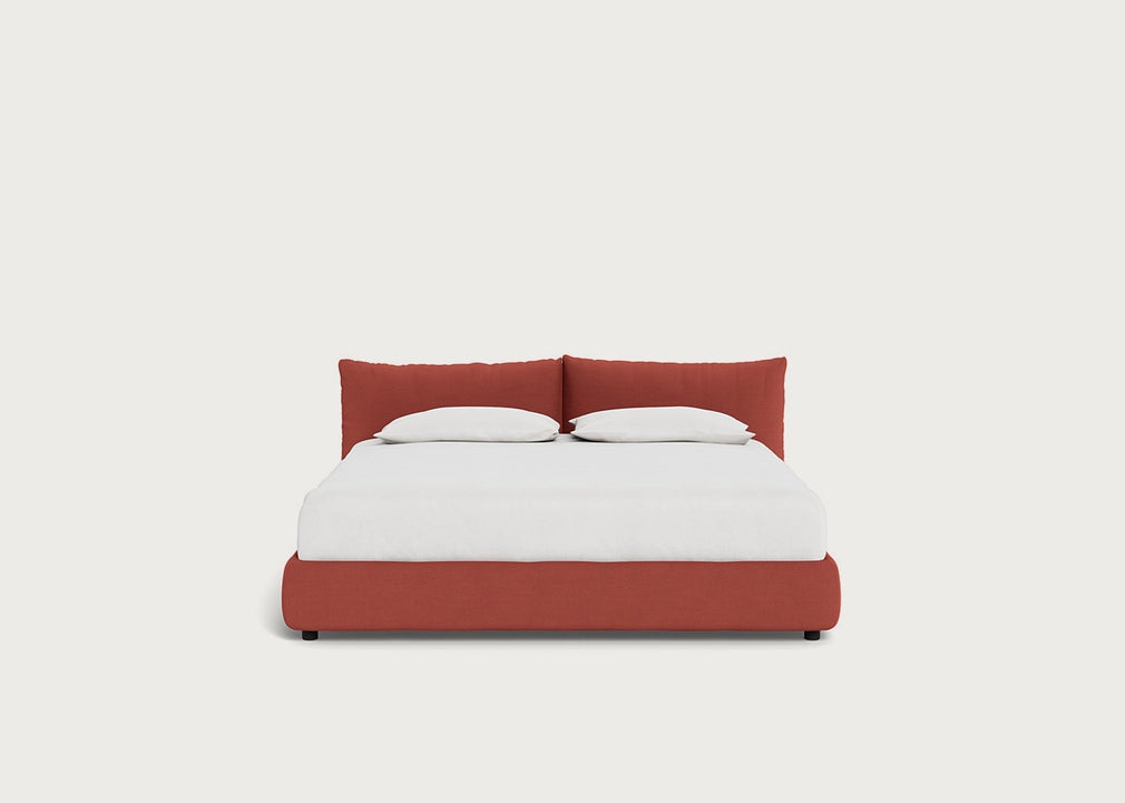 Pillow Storage Bed Super King / No Storage / Tundra Texture Rust