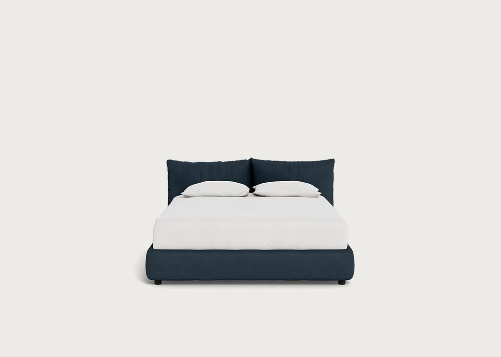 Pillow Storage Bed King / Underbed Storage / Siena Cotton Deep Sea
