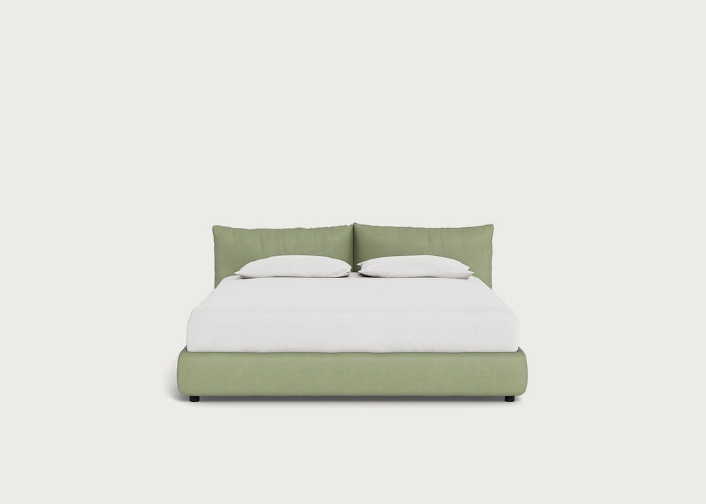 Pillow Storage Bed Super King / Underbed Storage / Siena Cotton Pistachio