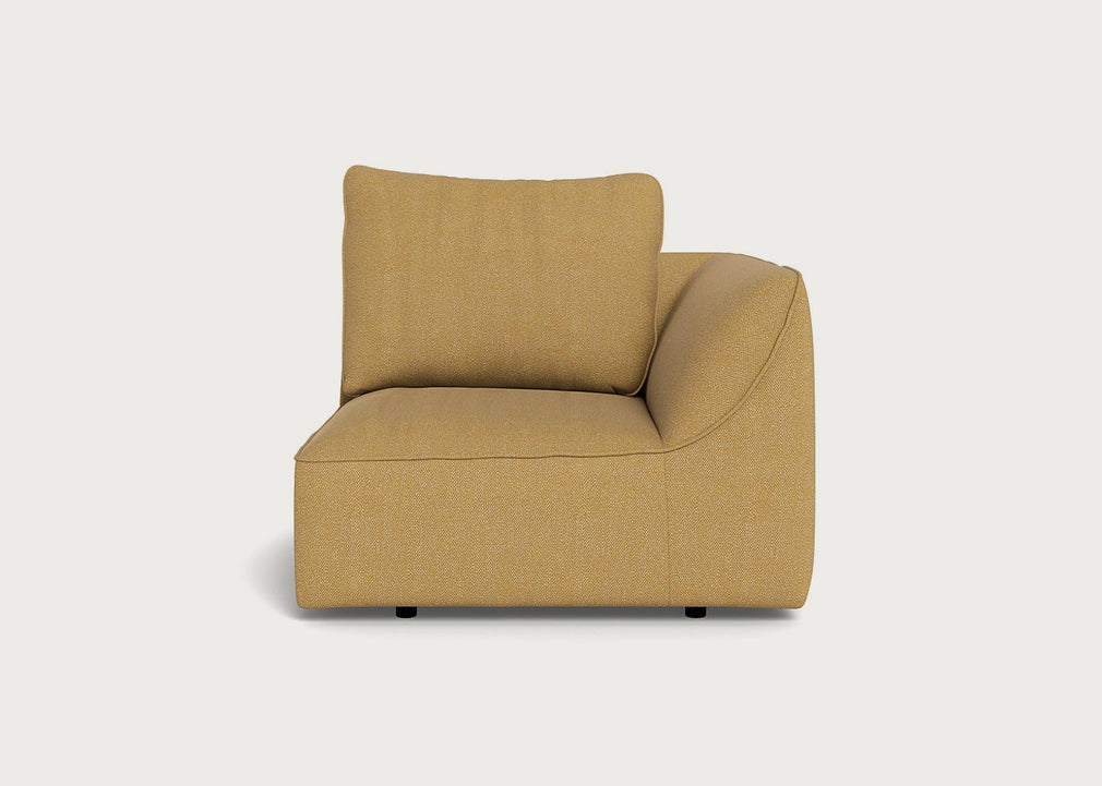 Morven Right Hand Facing Single Unit Boucle Tweed Citrine