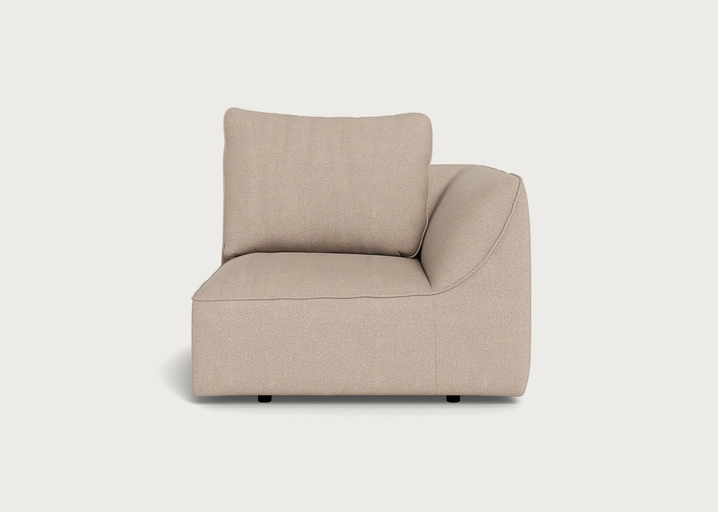 Morven Right Hand Facing Single Unit Boucle Tweed Pearl