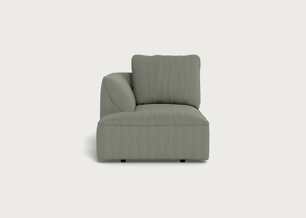 Morven Left Hand Facing Chaise Unit Boucle Tweed Lapis