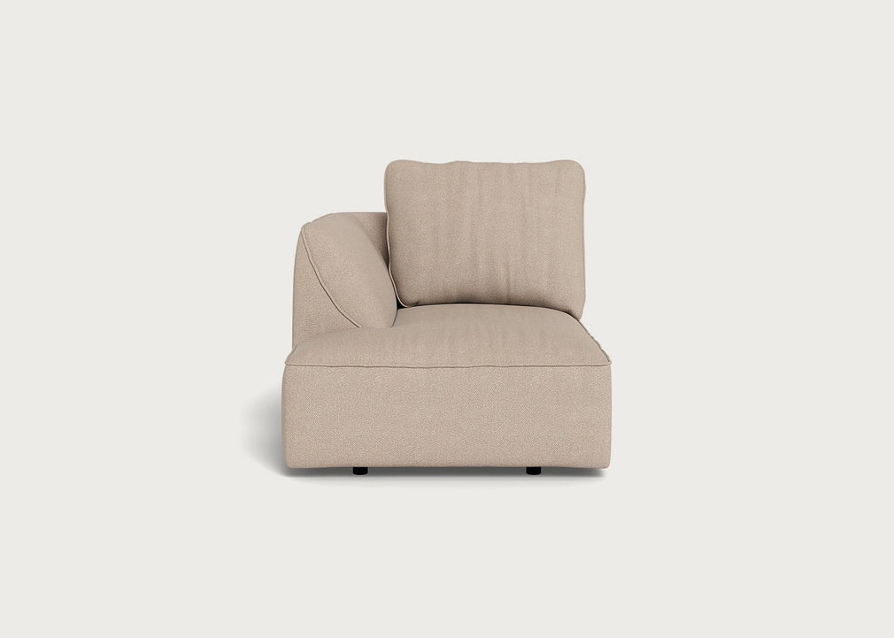 Morven Left Hand Facing Chaise Unit Boucle Tweed Pearl